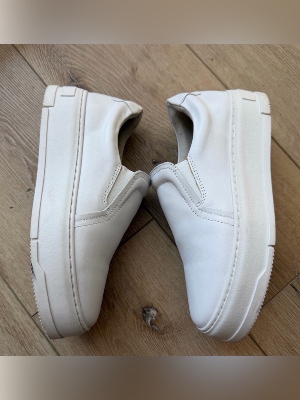 Vagabond Judy White Leather Slip-On Sneakers